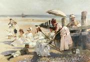 Alexander Mann Shores of Bognor Regis oil painting